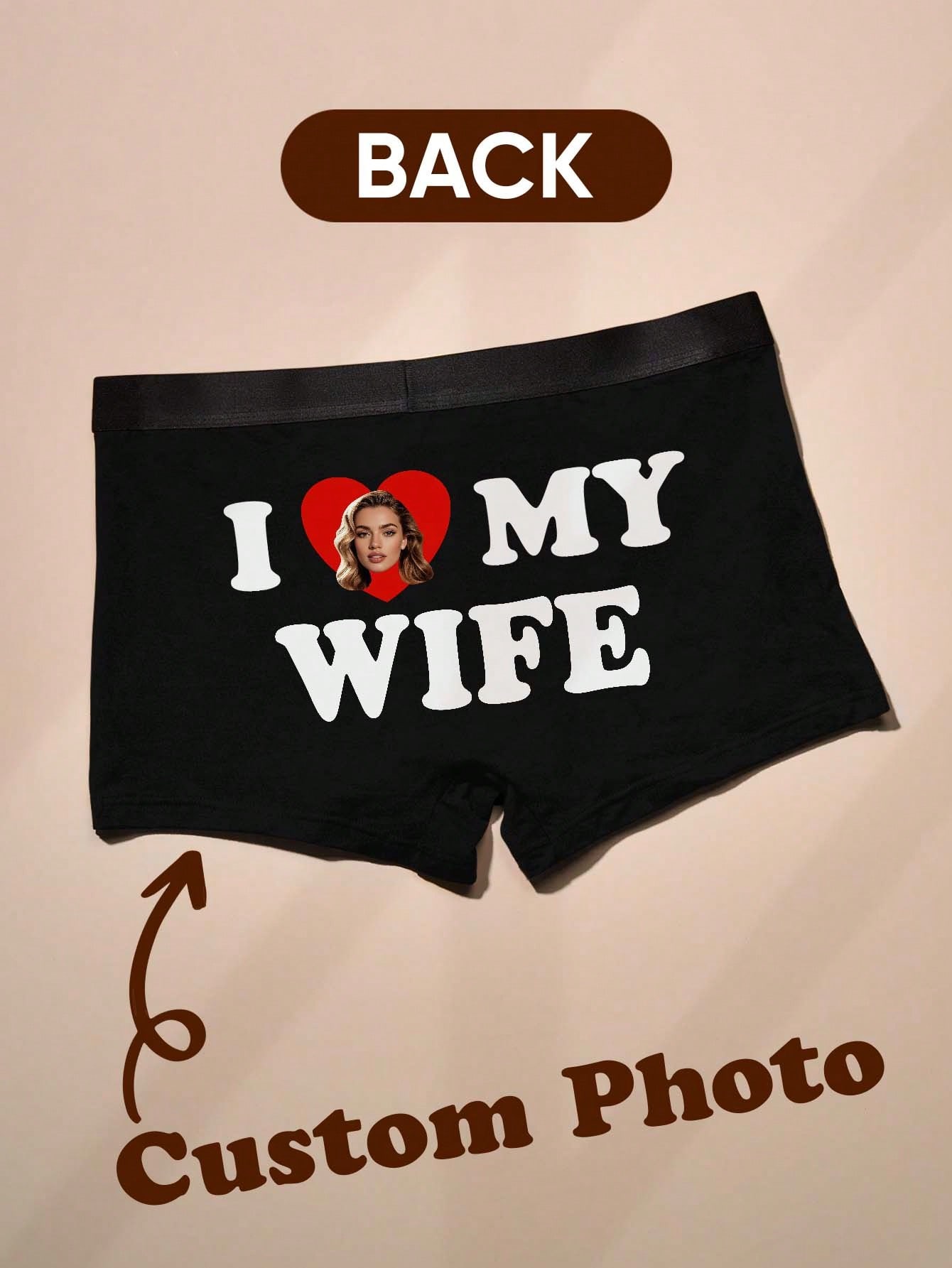 Boxer Brief Pack Cotton - กางเกงบ็อกเซอร์ผ้าฝ้ายพิมพ์ลายรูปภาพตามสั่งสำหรับผู้ชาย ของขวัญวันเกิด/วันวาเลนไทน์สำหรับสามี/แฟนหนุ่ม
