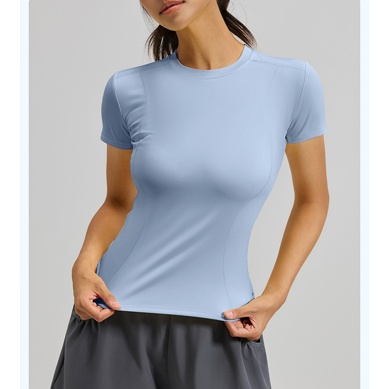 เสื้อยืดโยคะผู้หญิงทรงเข้ารูป  - T Shirt Tight Fit บทวิจารณ์และราคา