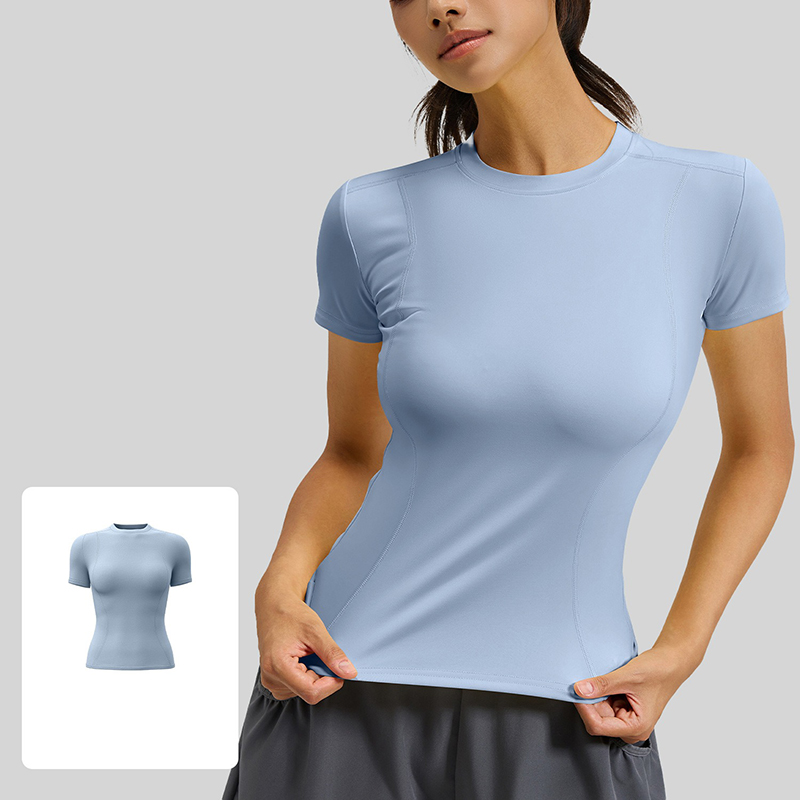 เสื้อยืดโยคะผู้หญิงทรงเข้ารูป  - T Shirt Tight Fit บทวิจารณ์และราคา
