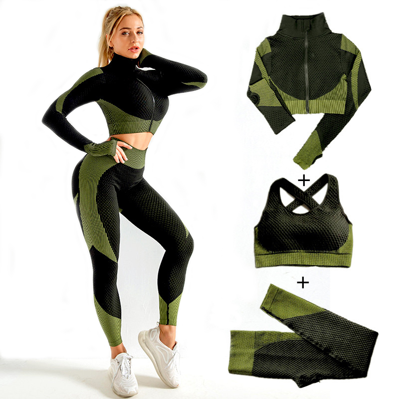 ผู้หญิงโยคะชุด2Pcs/3Pcs ซิปผู้ - Compression Long Pant บทวิจารณ์และราคา