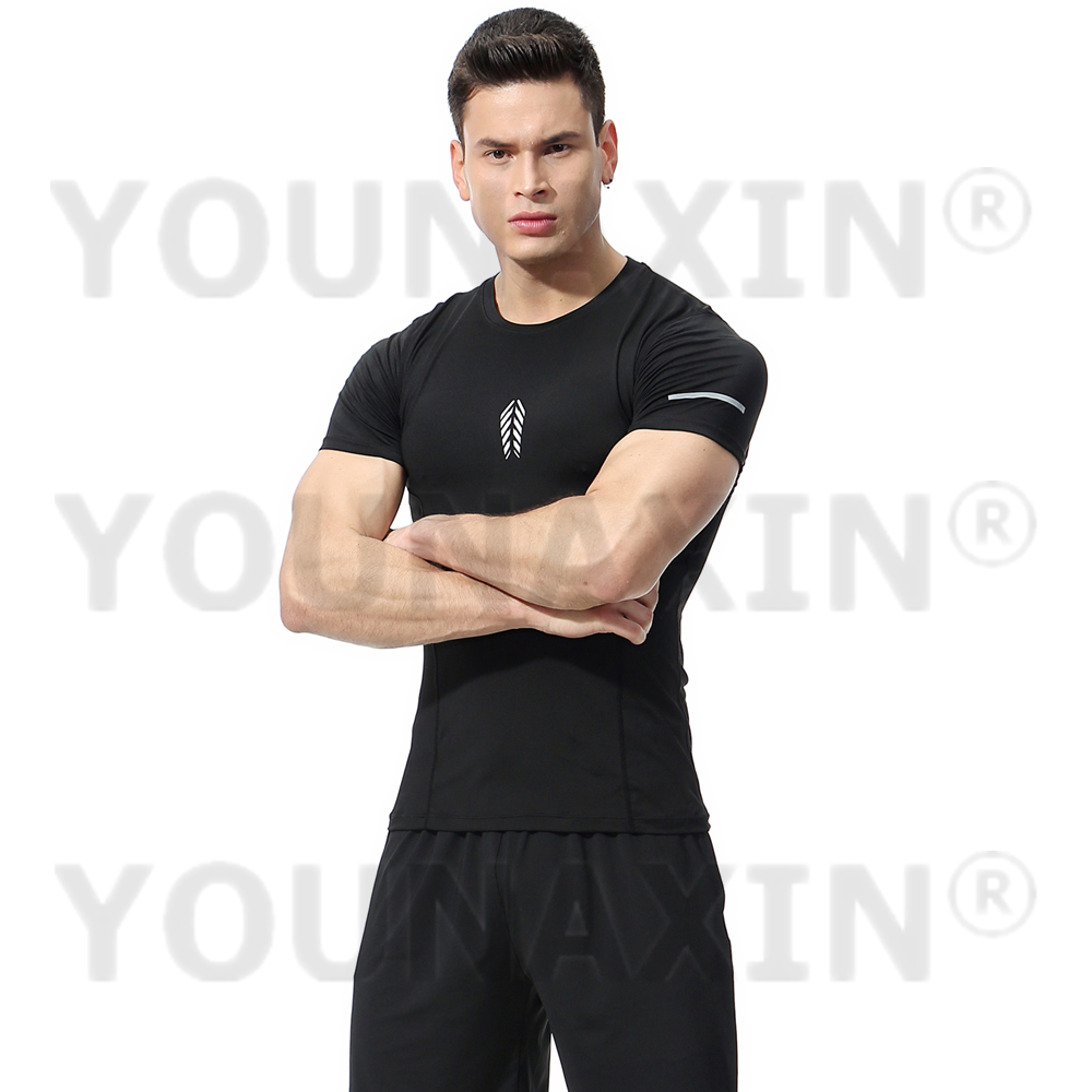 เสื้อยืดแขนสั้นผู้ชายวิ่งออกกํ - T Shirt Tight Fit บทวิจารณ์และราคา
